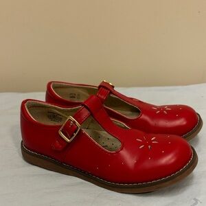 FOOTMATES Sherry T Strap Mary Jane Apple Red Leather Girls Shoes SZ 12.5 Medium